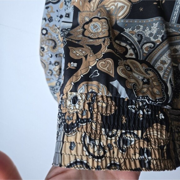 Vintage Y2K Alfred Dunner Boho Popover Blouse Smocked Waist Size 10 Petite - Picture 7 of 9